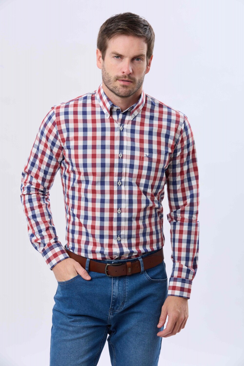 CAMISA SPORT A CUADROS Rojo