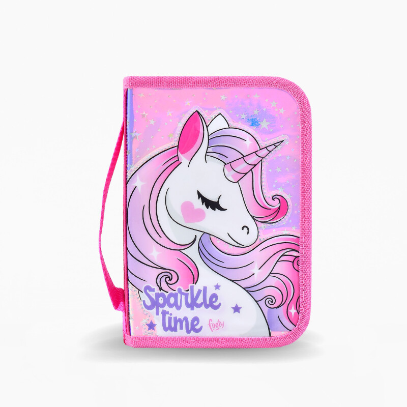Cartuchera Footy Unicornio Sparkle Time Rosa - Fucsia