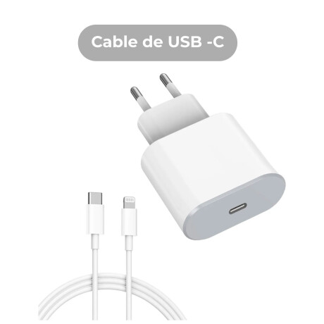 Cargador Carga Rápida 20w Conector USB-C Compatible iPhone Cargador Carga Rápida 20w Conector Usb-c Compatible Iphone