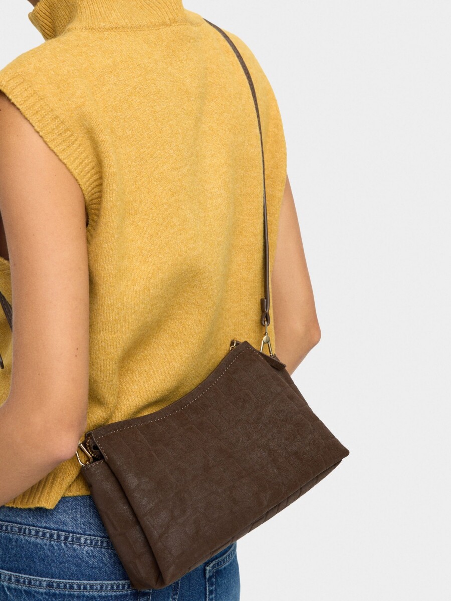 Bolso Bandolera Grabado Animal marron