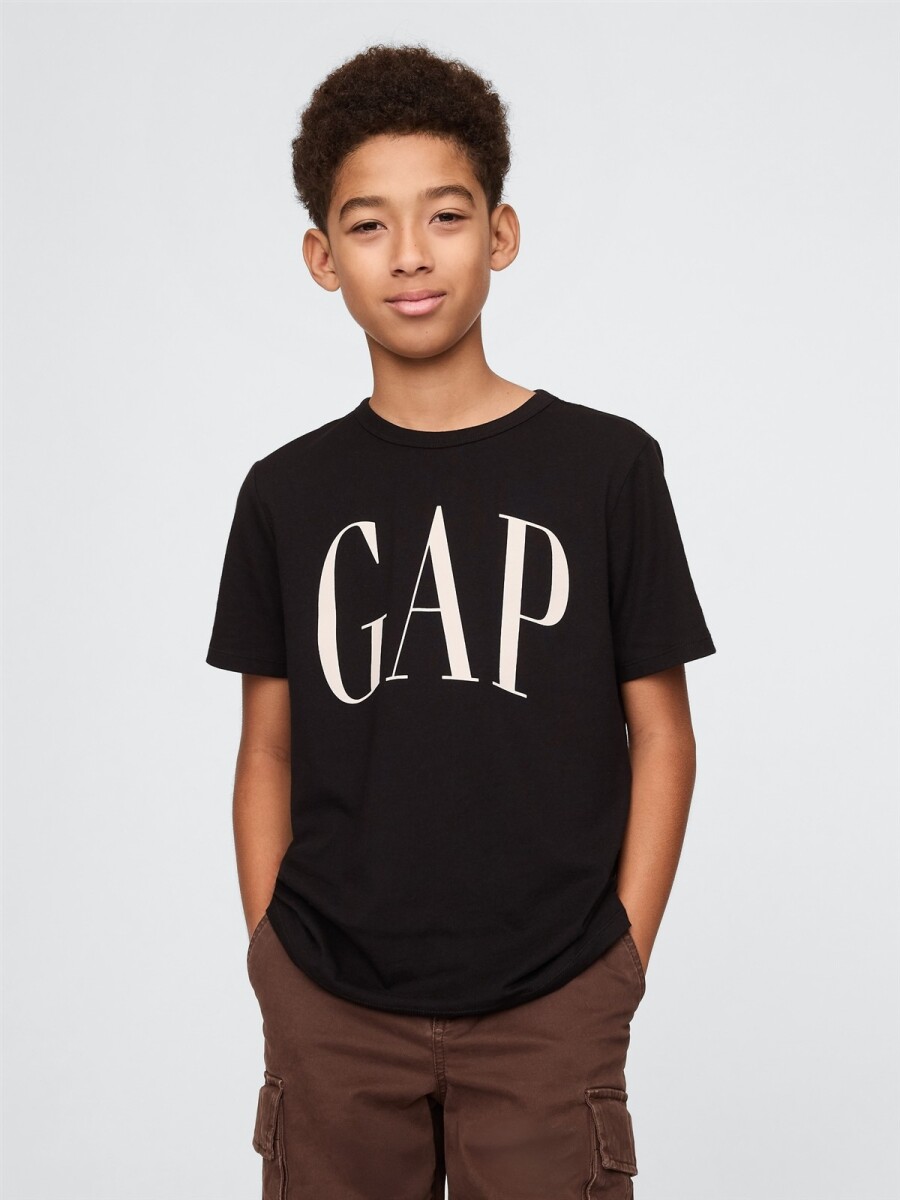 Remera Logo Gap Niño - True Black 