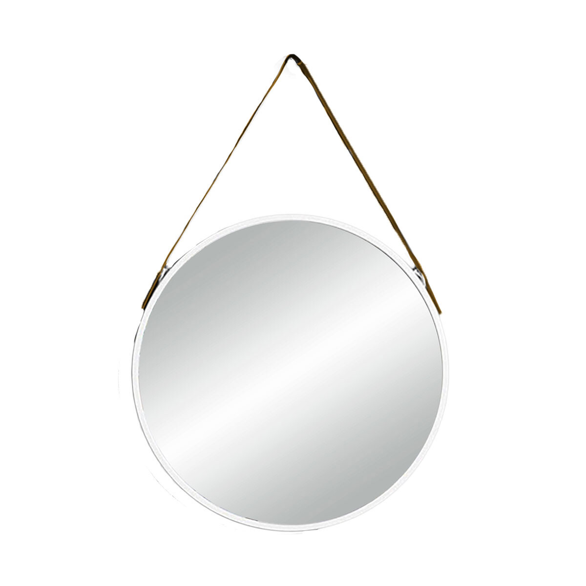 Espejo De Baño Anticorrosion Brushed Nickel Con Tira Color Marron 70X70 