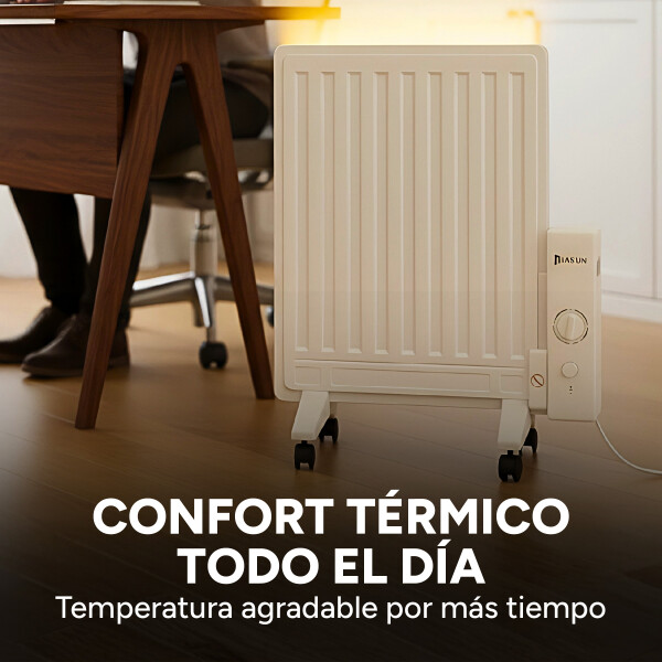 Estufa Radiador Aceite Panel Calefactor 600w Temp. Regulable Blanco