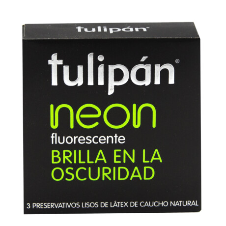 Preservativos TULIPAN Neón fluorescente, brilla en la oscuridad, con gel (Cajita X3U)