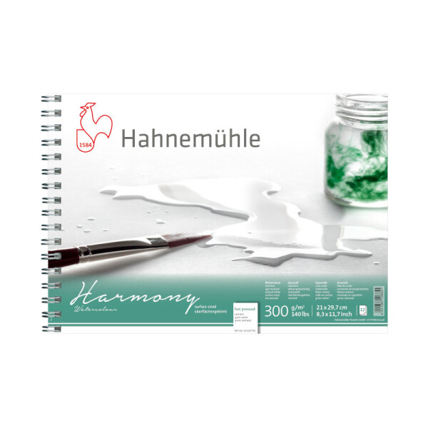 Block acuarela prensado Harmony 300g con espiral - Hahnemühle A4