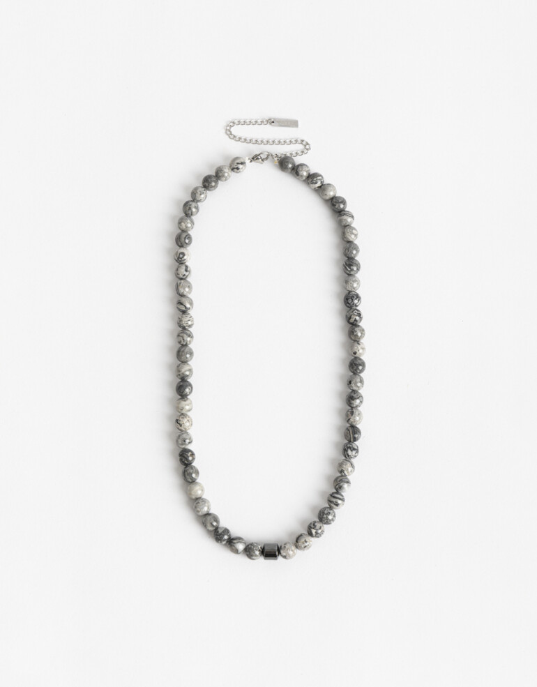 Collares Cortos Piedra Collar De Piedras Men's Collection - Gris Melange