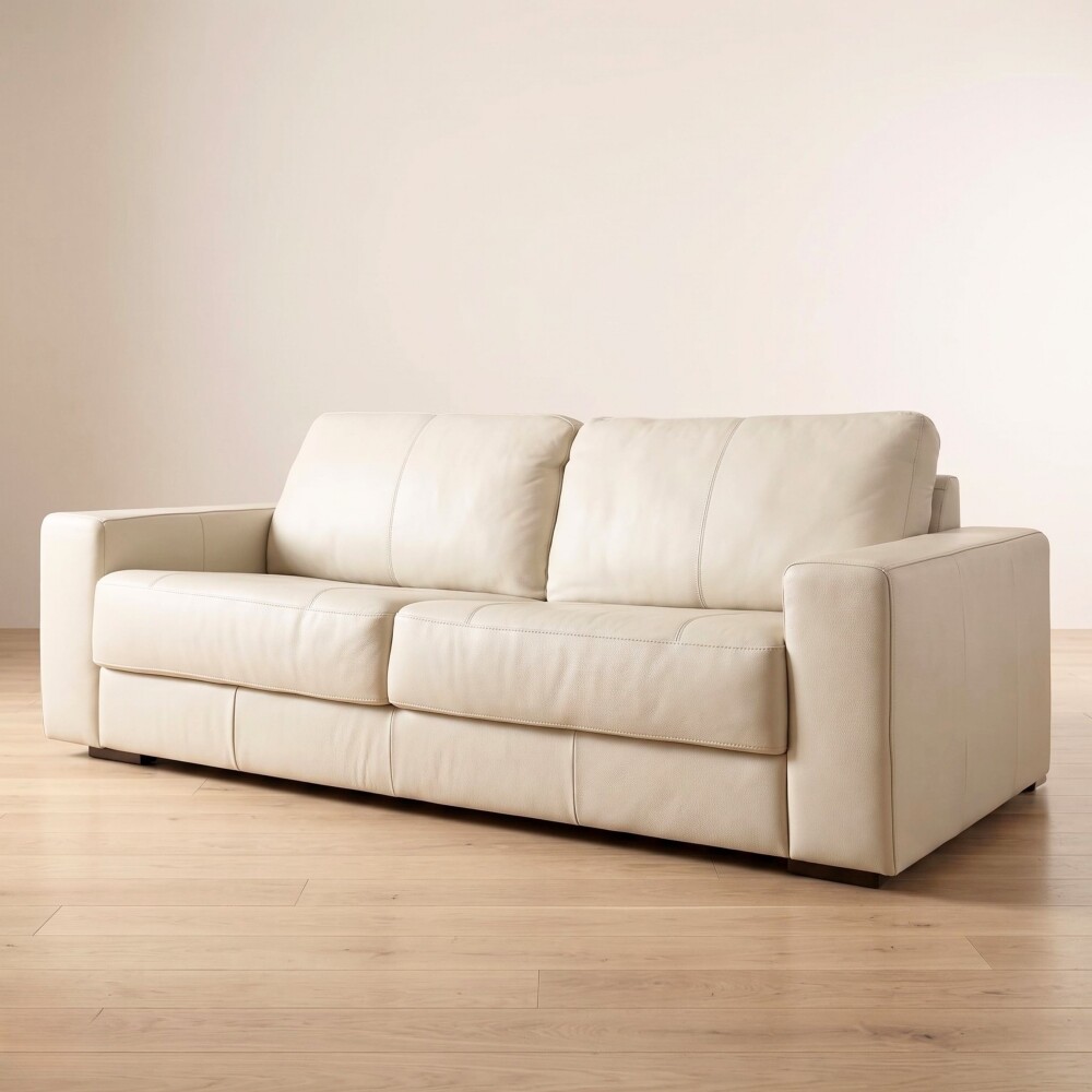 Sillón 3 cuerpos Como - 100% Cuero Arena