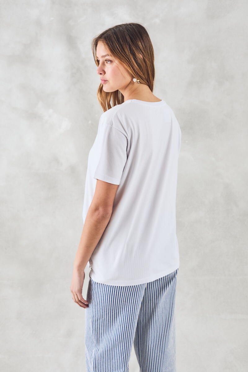 Remerón Oversize Algodon Lavado Blanco