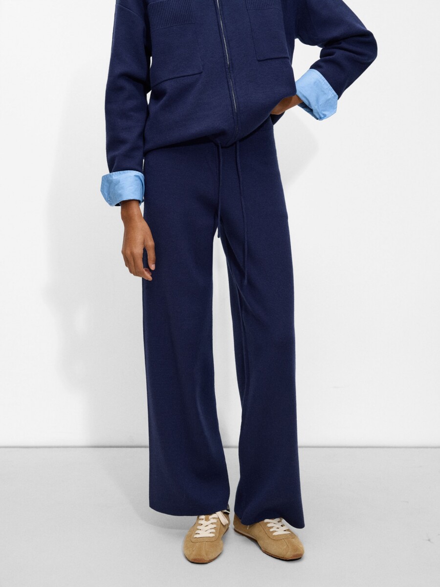 Pantalón De Punto azul-marino