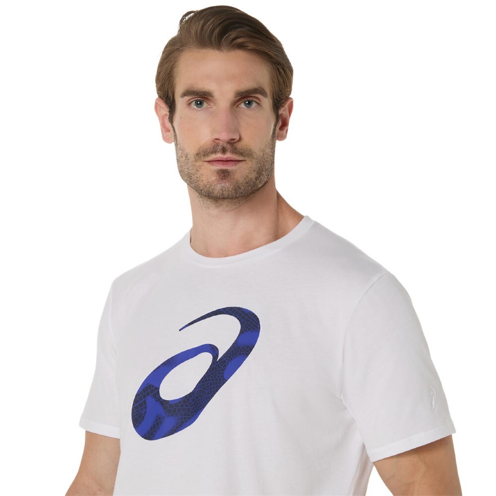 Spiral Logo Graphic Cotton Blend Tee Brilliant White