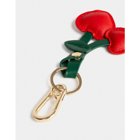 Llavero Y Charm De Cerezas De Pu Rojo Burdeaux