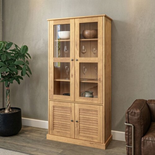 Cristalero 4 Puertas - Línea Valenciana - Natural Cristalero 4 Puertas - Línea Valenciana - Natural