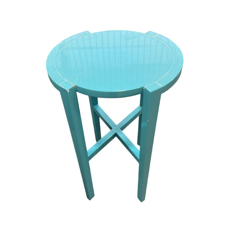 Mesa lateral redonda celeste - Producto con detalles Mesa lateral redonda celeste - Producto con detalles