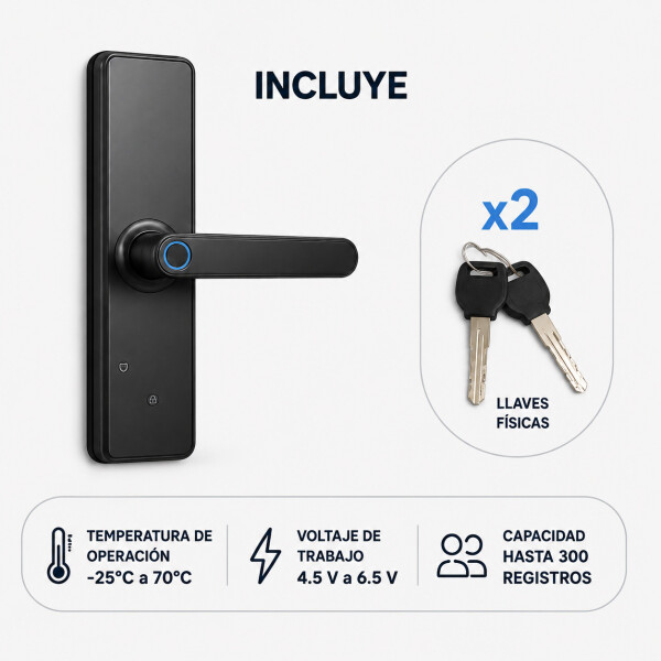 Cerradura Inteligente Digital Huella Contraseña Tarjeta Wifi Color Negro