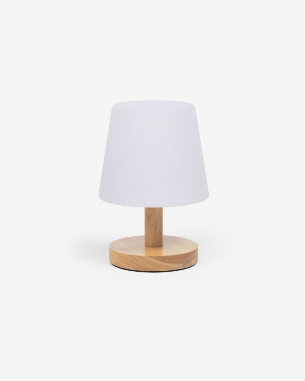 Lámpara de mesa Ambar de polietileno y madera Lámpara de mesa Ambar de polietileno y madera