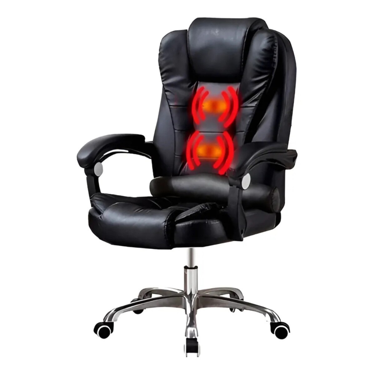 Silla Ejecutiva en cuero Lumax Modelo Miles con 2 Puntos de Masaje - Negro 