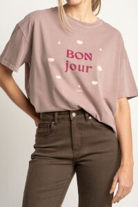 Remera Algodon Lavado Print Multi