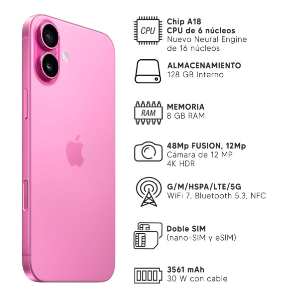 Iphone 16 8/128 Gb 5g ROSADO