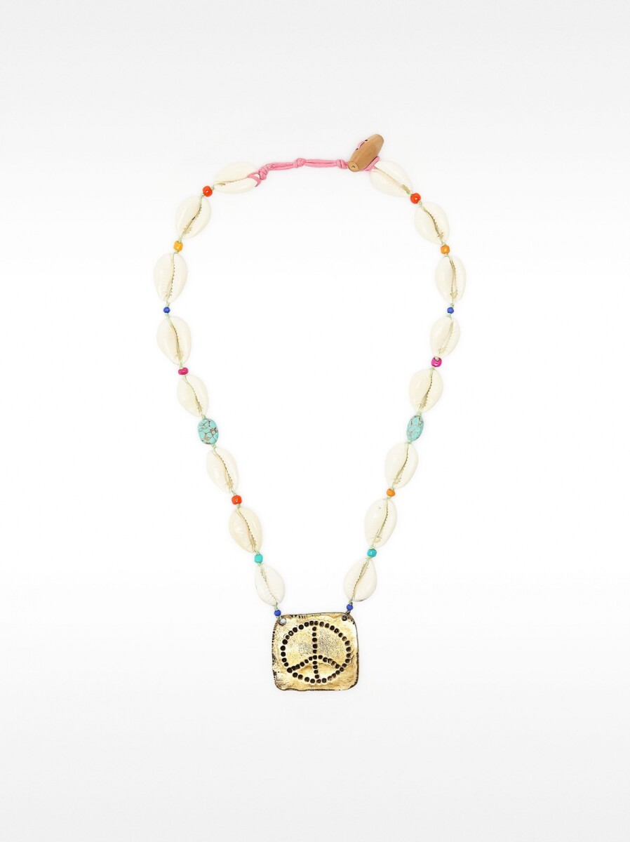 Collar Corto De Conchas Con Colgante - multicolor 