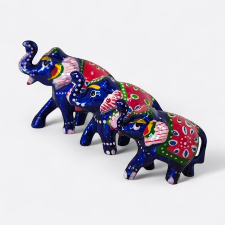 Familia De Elefante x3 Azul