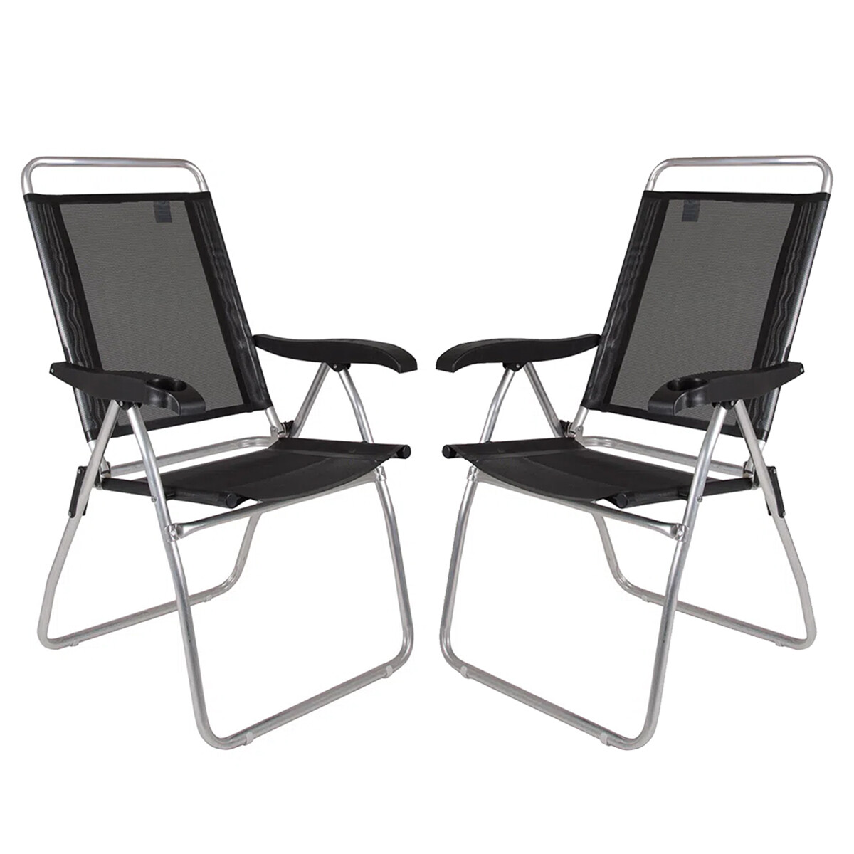 Set X 2 Silla Alta Boreal 4 Posciones Aluminio - NEGRO 