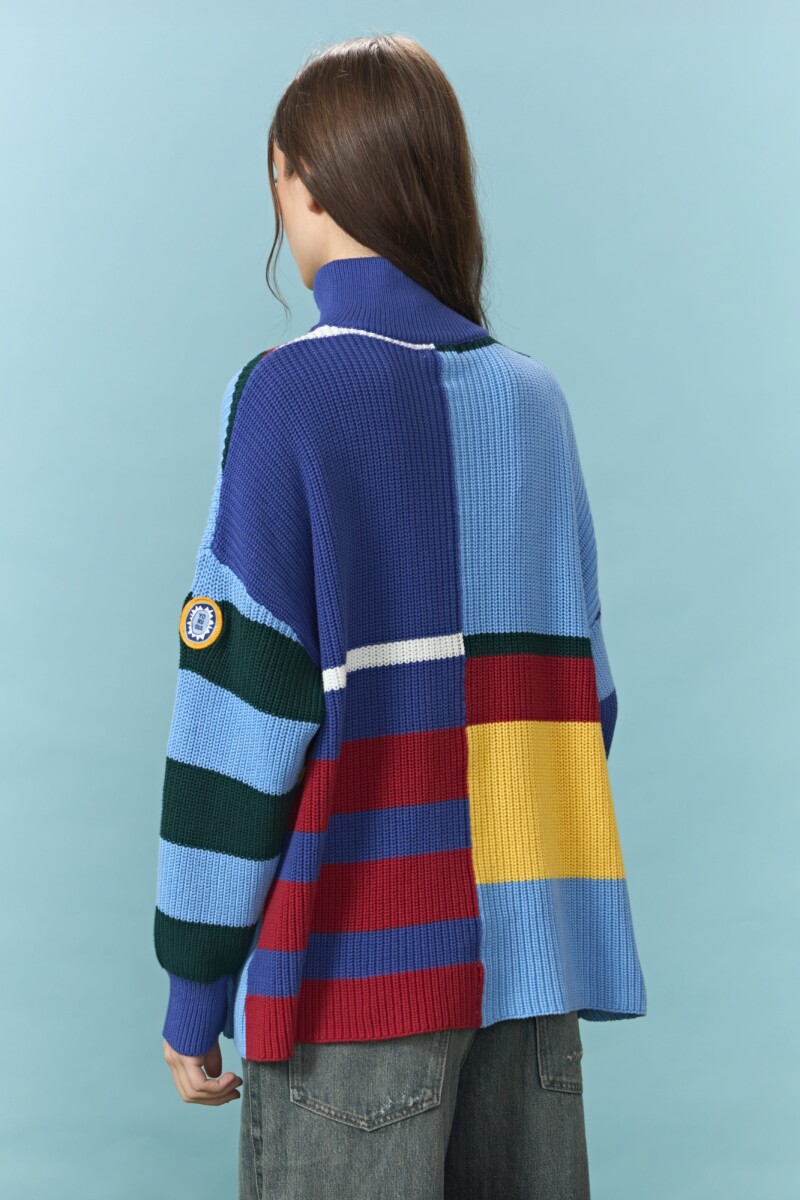 Sweater de algodón rayado multicolor multicolor