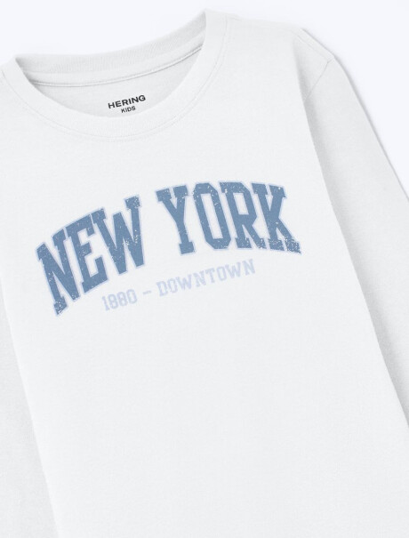 CAMISETA INFANTIL CON ESTAMPA BLANCO