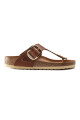 Sandalia Gizeh Big Buckle Oiled Nubuck Leather - Regular Cognac
