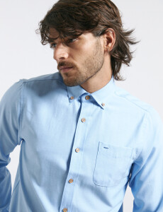 012487 CAMISA HARRINGTON LABEL Azul
