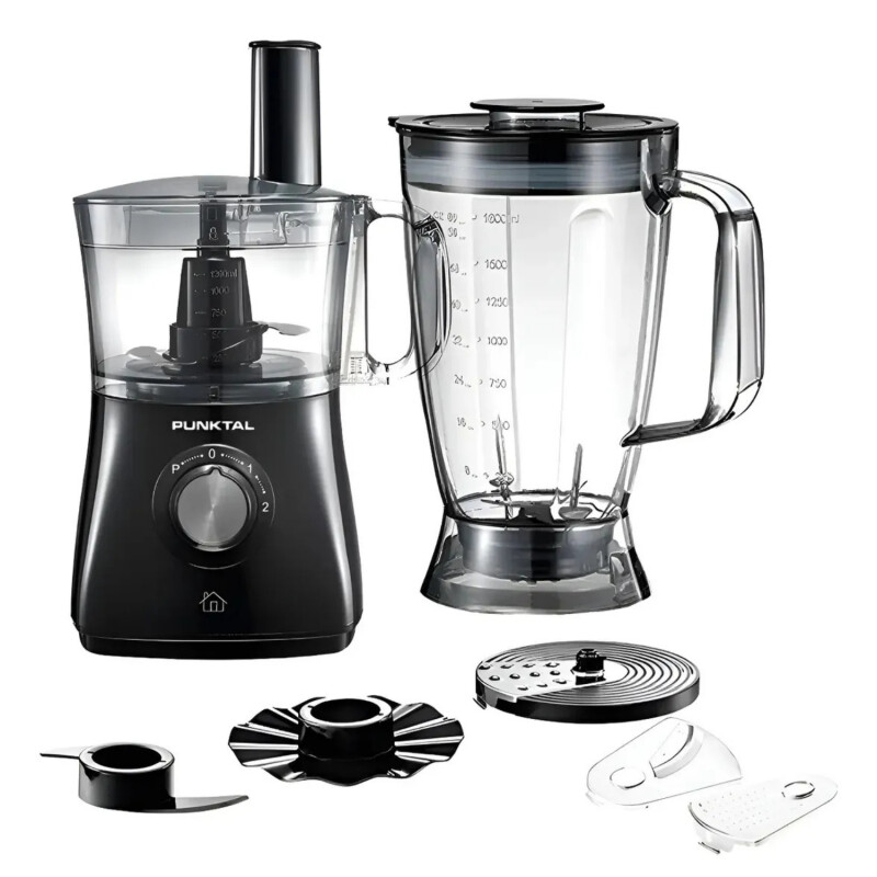 Multi Procesadora Punktal 8 En 1 + Vaso licuador 800w Negro