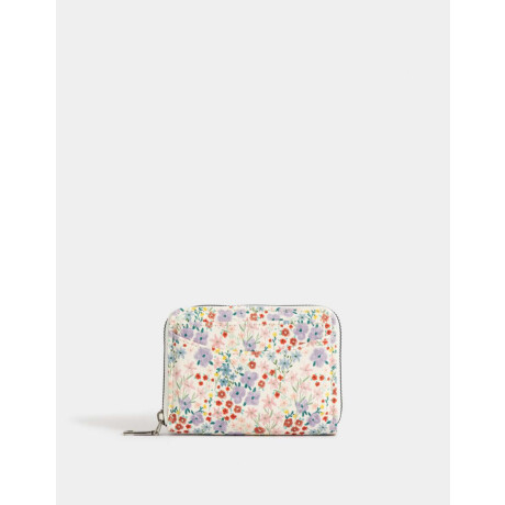 Billetera Con Bolsillo Estampado Flores