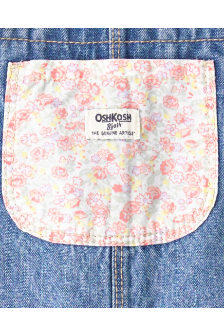 Enterito jean con parches florales. Talles 2-5T Enterito jean con parches florales. Talles 2-5T