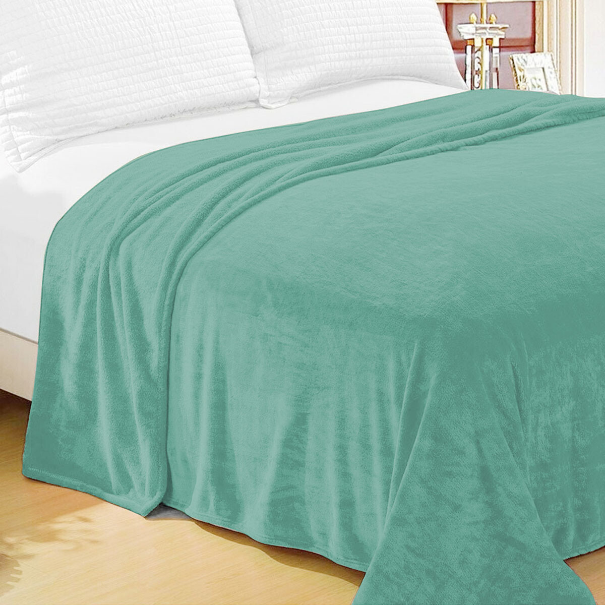 Frazada Flannel King Size Home Class 240 x 260 cm - VERDE 
