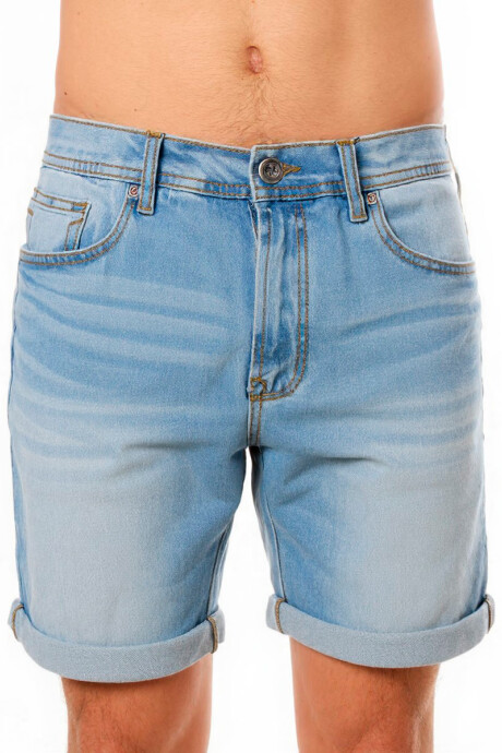 BERMUDA JEAN BIZON Azul Claro
