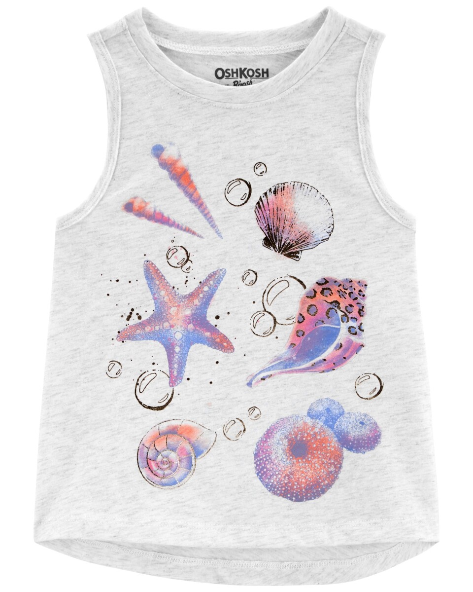 Musculosa de jersey estampa criaturas del océano 