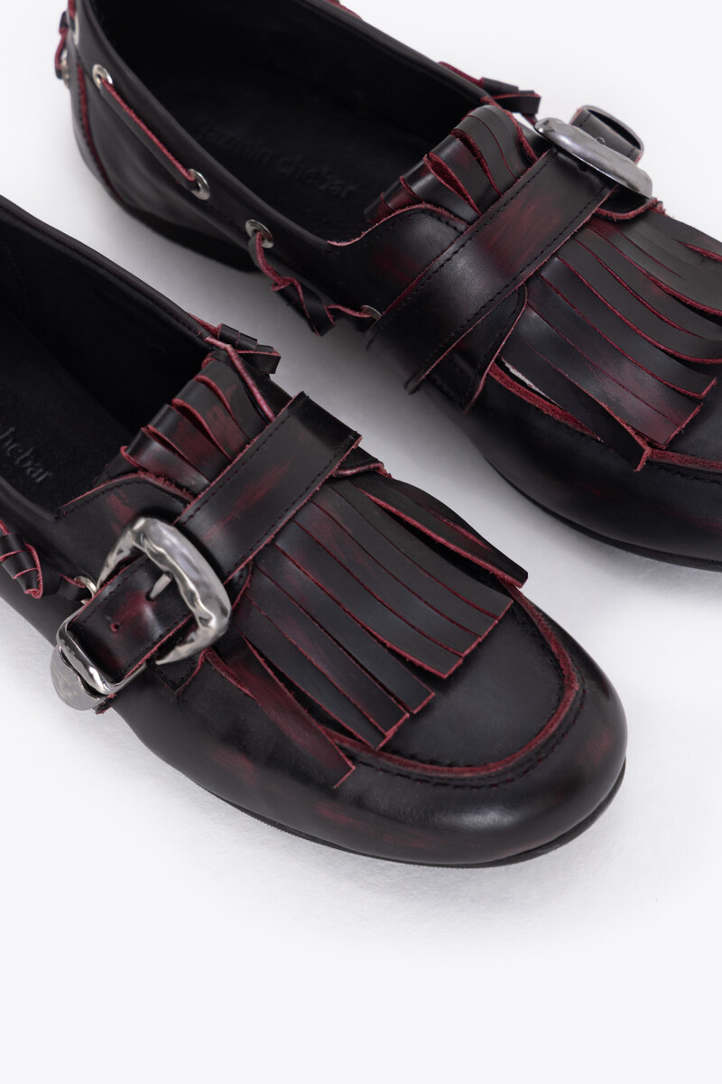 ZAPATO FRINGES Bordo