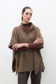Sweater oversize con cierre chocolate