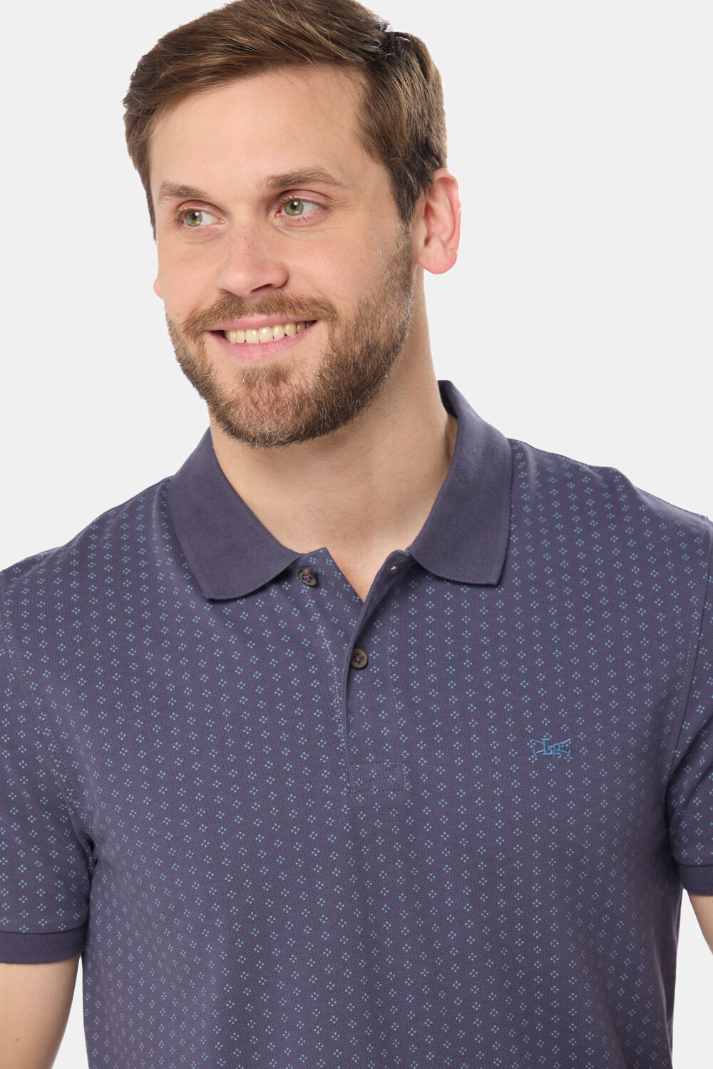 REMERA POLO ESTAMPADA Azul