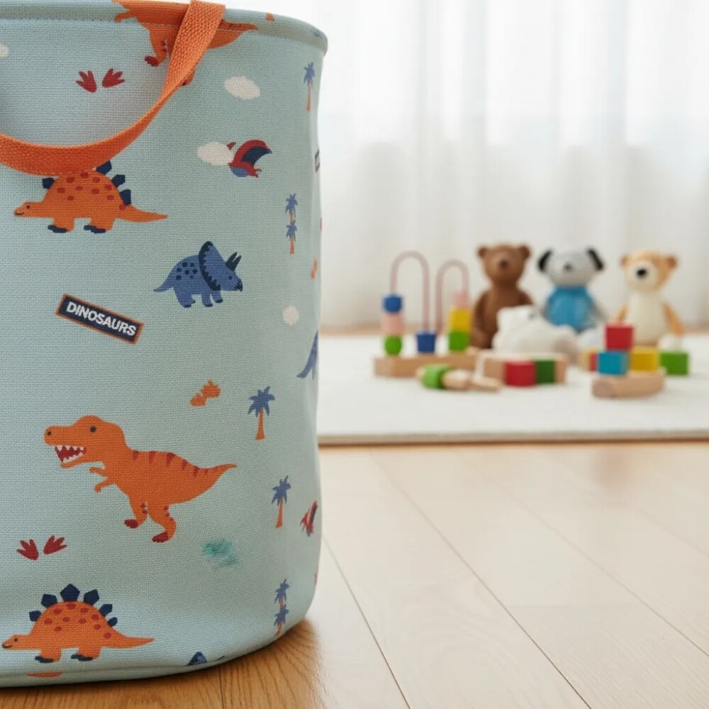 Cesto tela organizador celeste dino