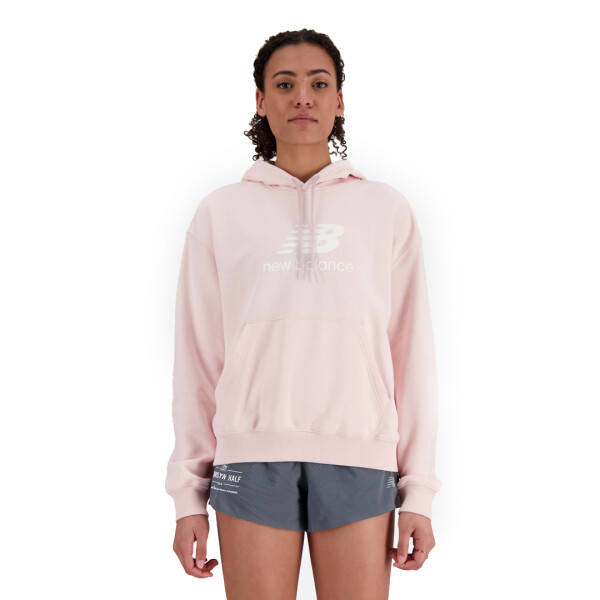 SPORT ESSENTIALS FRENCH TERRY LOGO HOODIE - NEW BALANCE ROSA