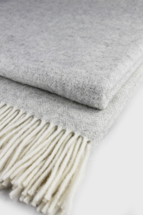 Manta 100% Lana Gris Claro