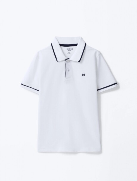 POLO DE NIÑO CON LOGO BORDADO BLANCO