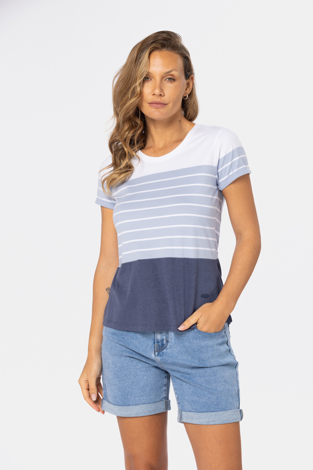 REMERA RAYADA Blanco