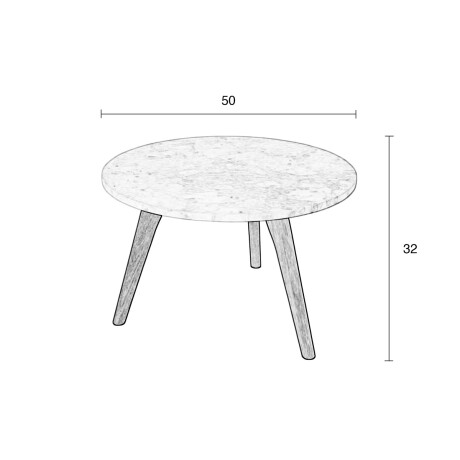 Mesa auxiliar STONE Blanco - Large