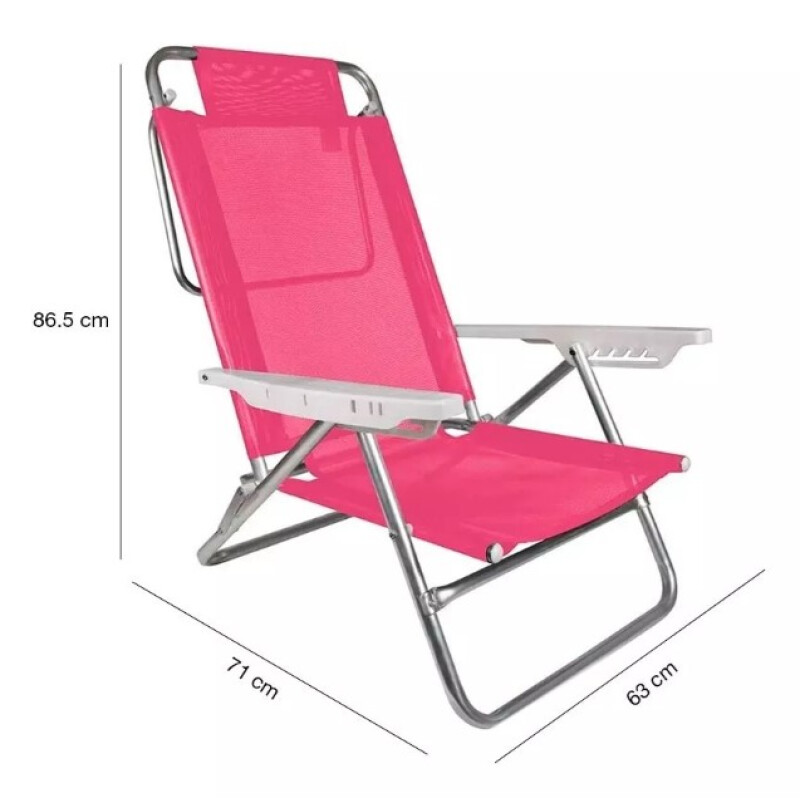 Silla Playa Reposera Aluminio Mor Summer - Color Rosa Silla Playa Reposera Aluminio Mor Summer - Color Rosa