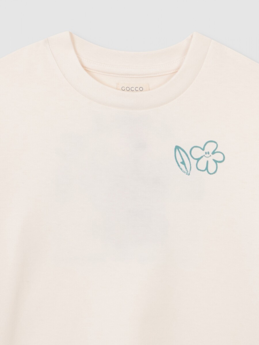 Camiseta Con Print Blanco