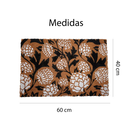 Alfombra Puerta Entrada Felpudo Coco Goma 40X60 Flores Blancas