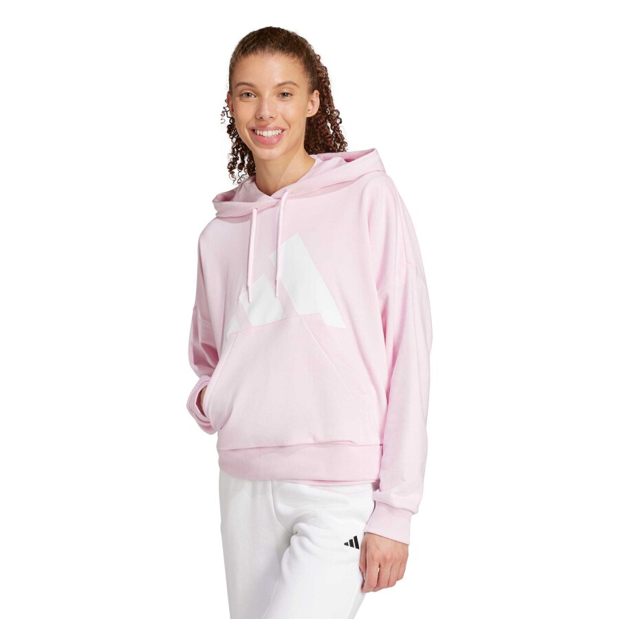 Canguro de Mujer Adidas Essentials Big Logo Rosado Claro - Blanco