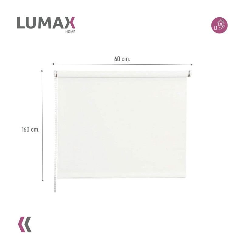 Cortina Roller Blackout Lumax 60 X 160 Cm Colores Blanco
