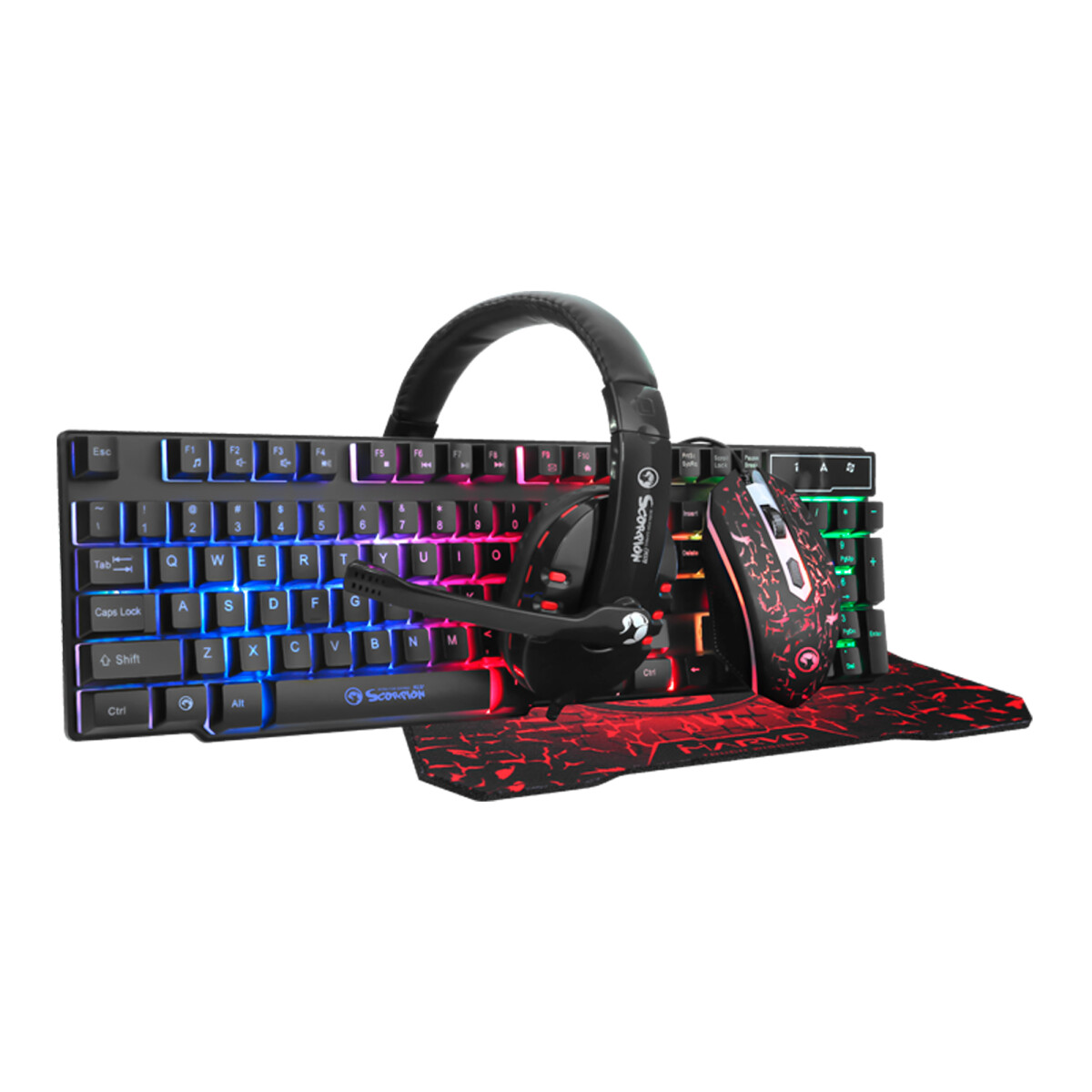 Combo Gaming 4en1 Marvo Cm370 Ergonómico 